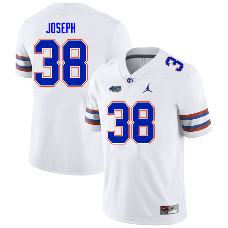 Men #38 Carlson Joseph Florida Gators College Football Jerseys Sale-White - Click Image to Close